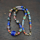 Vintage Fancy Chevron Feather Venetian Style Beads | African Necklace