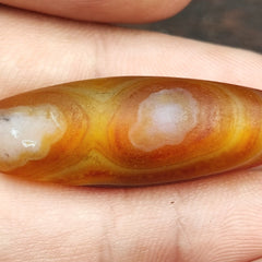 Antique Yemeni Old Eye Agate Middle Eastern Red, yellow Agate Bead -4Y