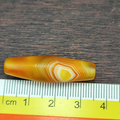 Antique Yemeni Old Eye Agate Middle Eastern Red, yellow Agate Bead -3Y
