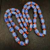 Vintage Black Chevron Venetian Style Multilayers Glass Beads Necklace CHB-1