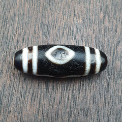 Old Indo Tibetan Agate 3 Diamond Eyes lines Agate stone Dzi Bead Amulet
