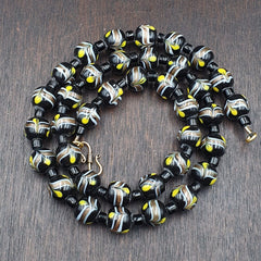 Vintage Venetian Style Wedding Cake Glass Beads Necklace 12mm WDK-1