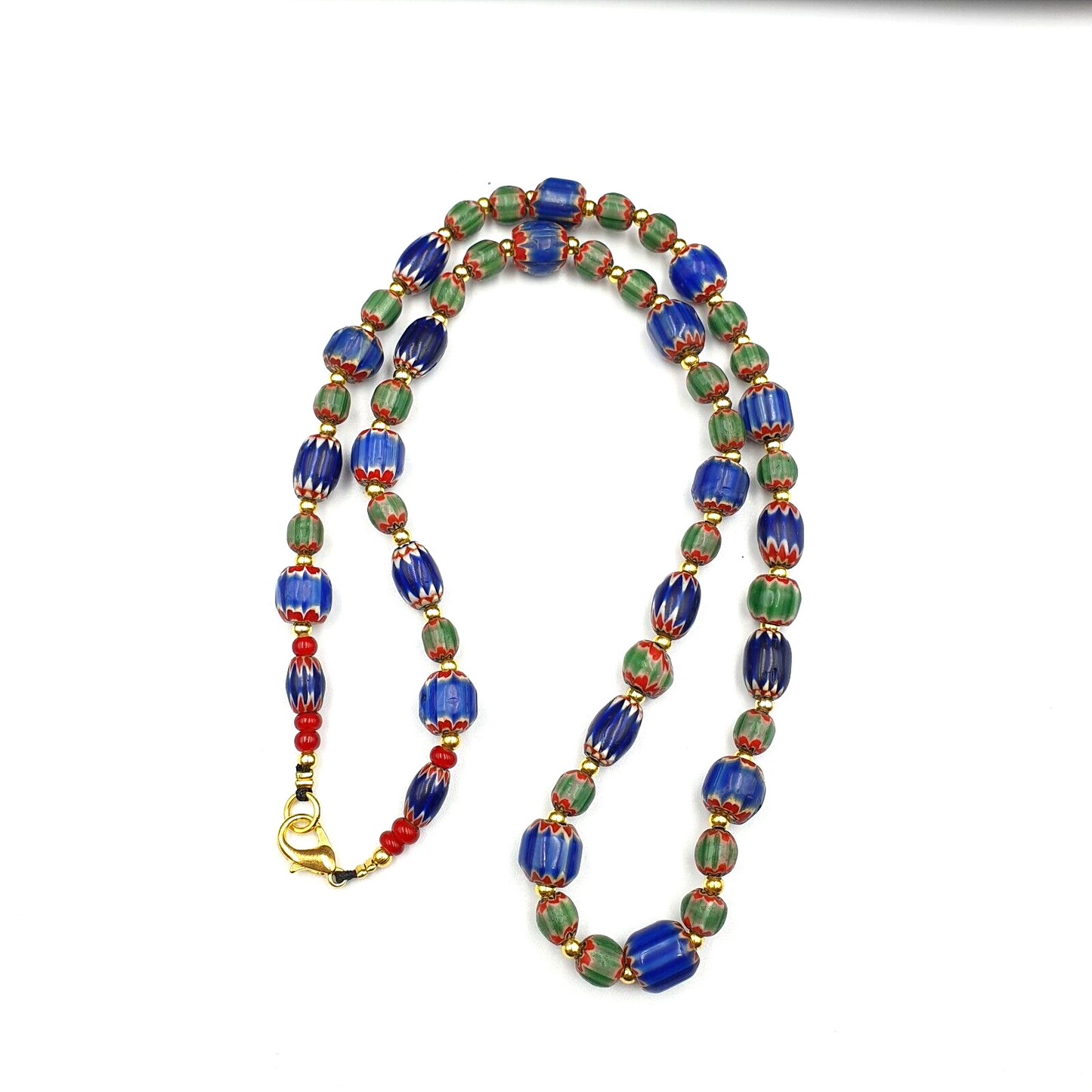 Venetian Style Trade beads Vintage Mix Chevron Beads necklace BCH-33