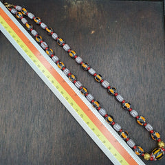 YCH-10 Venetian Style Chevron and White Heart Venetian Feather Beads Necklace