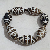 Lot 7 South Asian Old Pumtek pyu beads petrified Wood Stone beads Bracelet