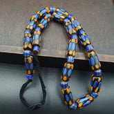 Vintage Fancy Venetian Style Skunk Eyes Beads | African Style Necklace