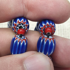 Colorful Chevron and White Heart Venetian Beads Glass Beads Necklace NC-106