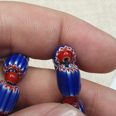 Vintage Chevron and White Heart Venetian Beads Glass Beads Necklace NC-1011