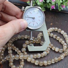 Vintage Himalayan Tibetan 7.5mm Crystal Quartz MALA 108 BEADS ROSARY NECKLACE