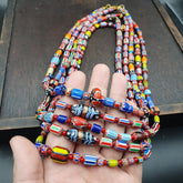 Wholesale 5 pcs Vintage Chevron and White Heart Venetian Glass Beads Necklace