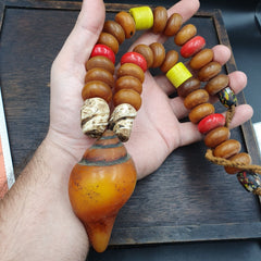 Moroccan Berber Necklace Handcrafted Amber Vintage Jewelry African Necklace M2