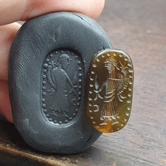 Red AGATE Scarab SEAL BEAD King Intaglio Stamp Seal Bead