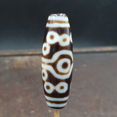 Vintage Old Himalayan Indo Tibetan 15 Eyes Agate Beads Unique pattern