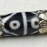 Rare 8 Eyes Tibetan Nepalese Agate bead dzi pendant Necklace TBN-8EY