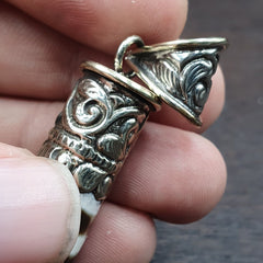 Rare 3 Stripes Tibetan Nepalese Agate bead dzi pendant Necklace TBN-2L