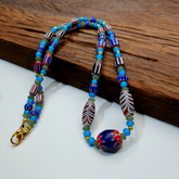 Vintage Chevron, jade, White heart, Feather Beads Strand H-11B