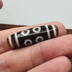 Old Tibetan Himalayan 8 Eyes 4 Stripes Agate stone Dzi Bead Amulet CT-6
