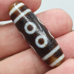 Old Tibetan Himalayan 8 Eyes 4 Stripes Agate stone Dzi Bead Amulet CT-6