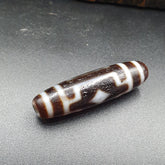Vintage Tibetan 4 Eyes Unique pattern Agate stone Dzi Bead Amulet CT-11