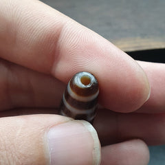 Vintage Tibetan 4 Eyes Unique pattern Agate stone Dzi Bead Amulet CT-11