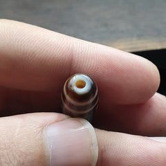 Vintage Tibetan 4 Eyes Unique pattern Agate stone Dzi Bead Amulet CT-11