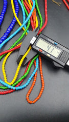 Lot 5 Strands 4-4.5mm Antique Venetian White Heart Trade Beads long strands