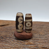 Lot 2 Eye Bead Tibetan dzi bead old amulet Agate Tibet gzi pendant STB-6