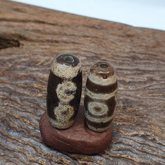 Lot 2 Eye Bead Tibetan dzi bead old amulet Agate Tibet gzi pendant STB-6