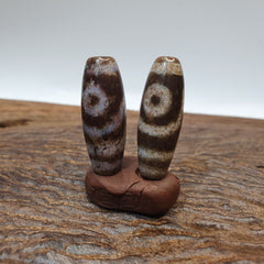 Lot 2 Eye Bead Tibetan dzi bead old amulet Agate Tibet gzi pendant STB-4