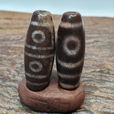 Lot 2 Eye Bead Tibetan dzi bead old amulet Agate Tibet gzi pendant STB-7