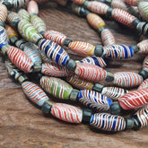 Vintage Feathered Glass: Exquisite Beaded Art 17x9.5MM GLASS BEADS Necklace