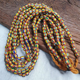 Vintage Blue Yellow Chevron Beads Venetian African style Beads 8mm