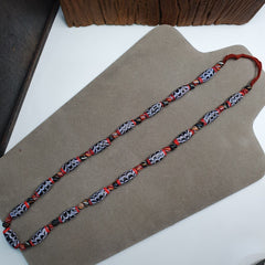 Venetian Inspired Millefiori Black Fancy FEATHER glass beads