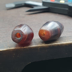 Lot 2 Antique Trade Yemeni Middle Eastern Natural Agate Amulet