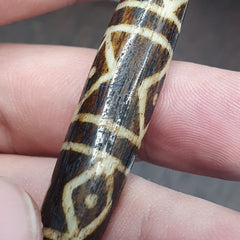 Vintage South Asian Burma Old Pumtek pyu beads petrified Wood Stone bead PT-3