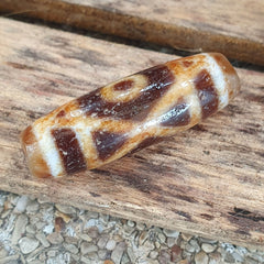 Rusted Himalayan Indo Tibetan Agate 2Eyes Bead Dzi Amulet ATB-5