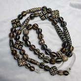 S Asian Burma Necklace Old Pumtek pyu beads petrified Wood Stone