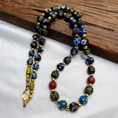 Vintage Venetian, Roman Style and Turkish Evil eye Beads Necklace
