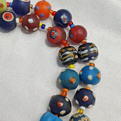 Vintage Beads Collection Venetian Style Skunk, glass Beaded Necklace