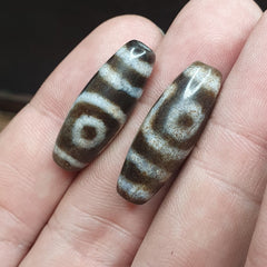 Lot 2 Eye Beads Tibetan dzi bead old amulet Agate Tibet gzi pendant SHD-3