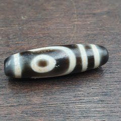 Tibetan Top old Gray Agate 2 EYE Symbolize dZi Bead Totem Pendant
