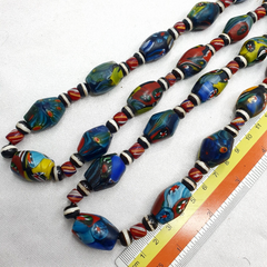VINTAGE MILLEFIORI GLASS BEADS MURANO Style Beads NECKLACE