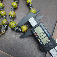 Vintage Roman Style Green Gabri Eyes Glass Beads Necklace