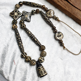 South Asian Antique Pumtek Pyu beads necklace rare patterns Pendants