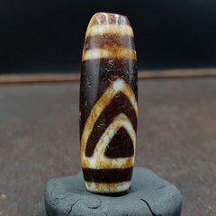 Rusted Tibetan bead old agate 2 eyed ancient Style dzi pure amulet tibet eyes