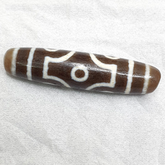 Vintage Tibetan Himalayan 6 Eyes Unique pattern Agate stone Dzi Bead Amulet