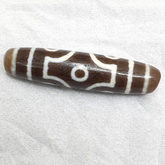 Vintage Tibetan Himalayan 6 Eyes Unique pattern Agate stone Dzi Bead Amulet