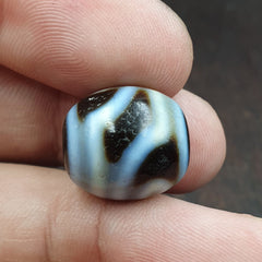 Himalayan Indo Tibetan 2 Eyes Patterns Dzi Agate Amulet Bead