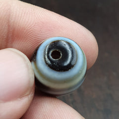 Himalayan Indo Tibetan 2 Eyes Patterns Dzi Agate Amulet Bead