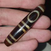 Rare Himalayan Tibetan Dzi Buddha Eye Quad Sakor Amulet Bead